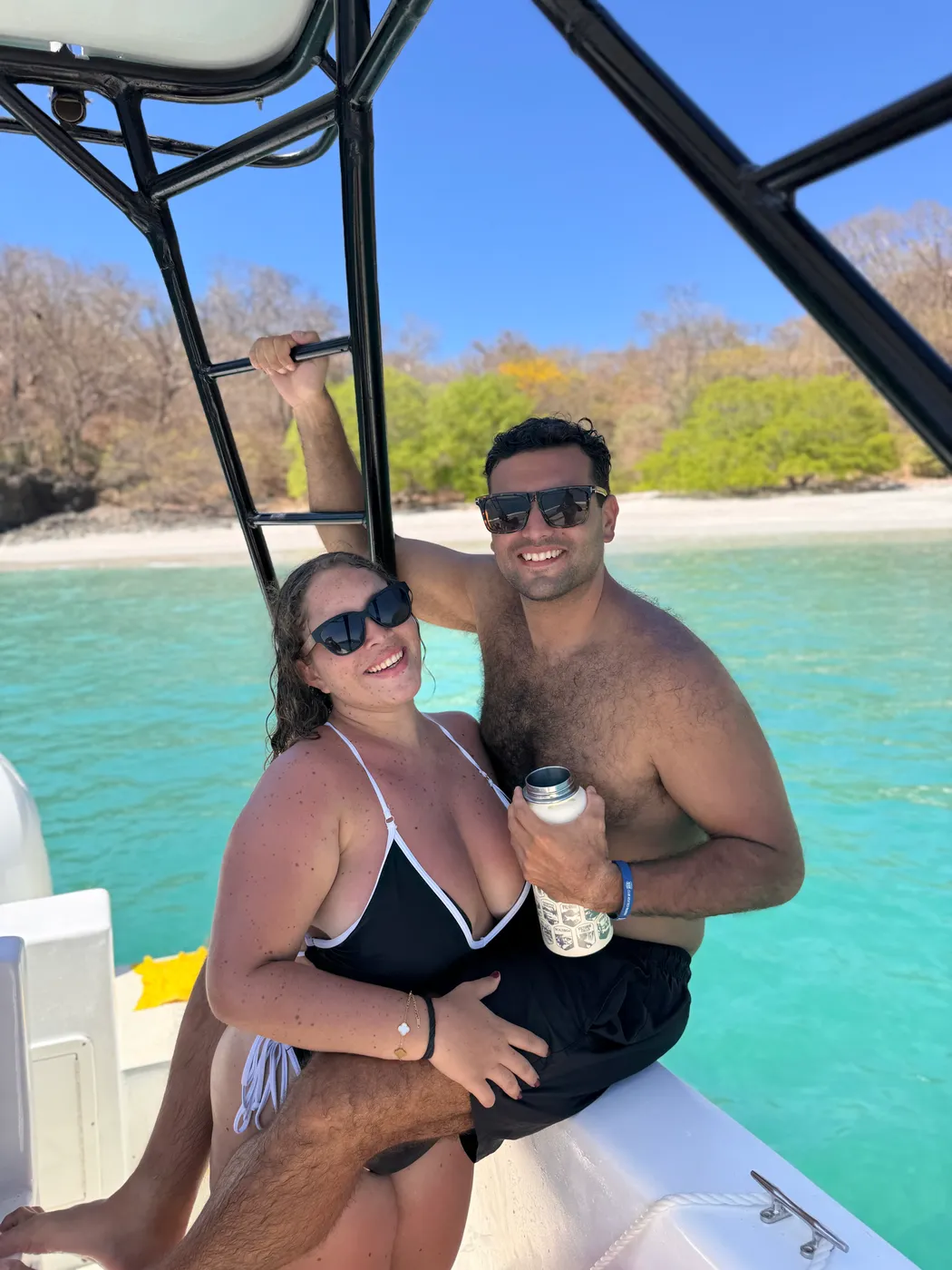 Couple aboard the Malix boat
